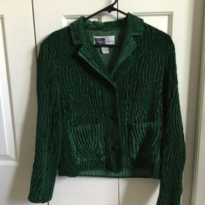 NWOT Womens Rhonda Stark green textured jacket w pockets size S